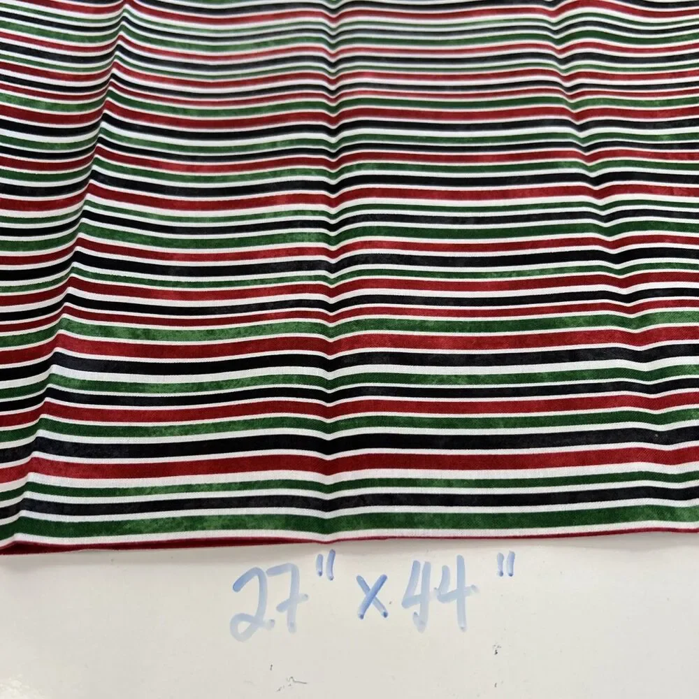 Cotton Quilting Fabric Bundle Christmas Holiday Plaid Stripes Lot 4 Pieces